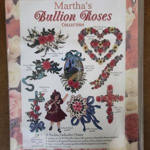 Martha's CD Bullion Rose's Collection 21 Machine Embroidery Designs